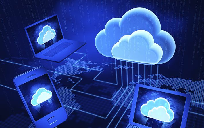 Connected cloud and device infrastructure concept